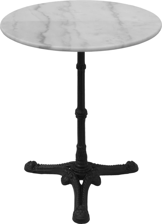 Tavolinë mermeri Ankara, hekur i derdhur, ngjyrë bardhë-e zezë, Φ70x70.8cm