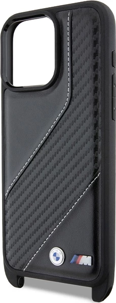 Mbështjellës BMW M Edition Carbon Stripe & Strap për iPhone 15 Pro, i zi