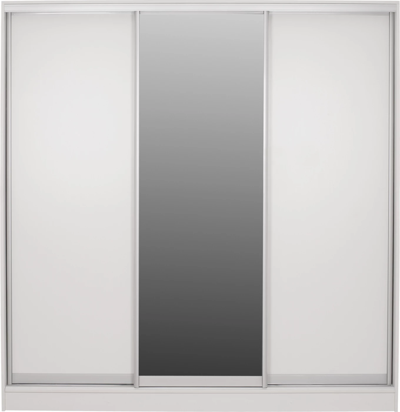 Garderobë me dyer rrëshqitëse, melaminë e bardhë, me pasqyrë, FH2435.03, 200x60x210 cm