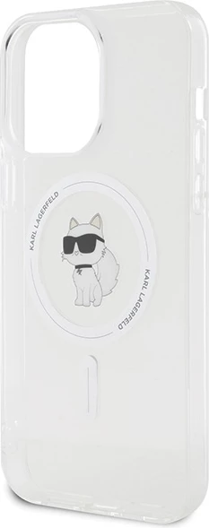 Mbështjellës Karl Lagerfeld IML Choupette MagSafe për iPhone 15 Pro Max, transparent