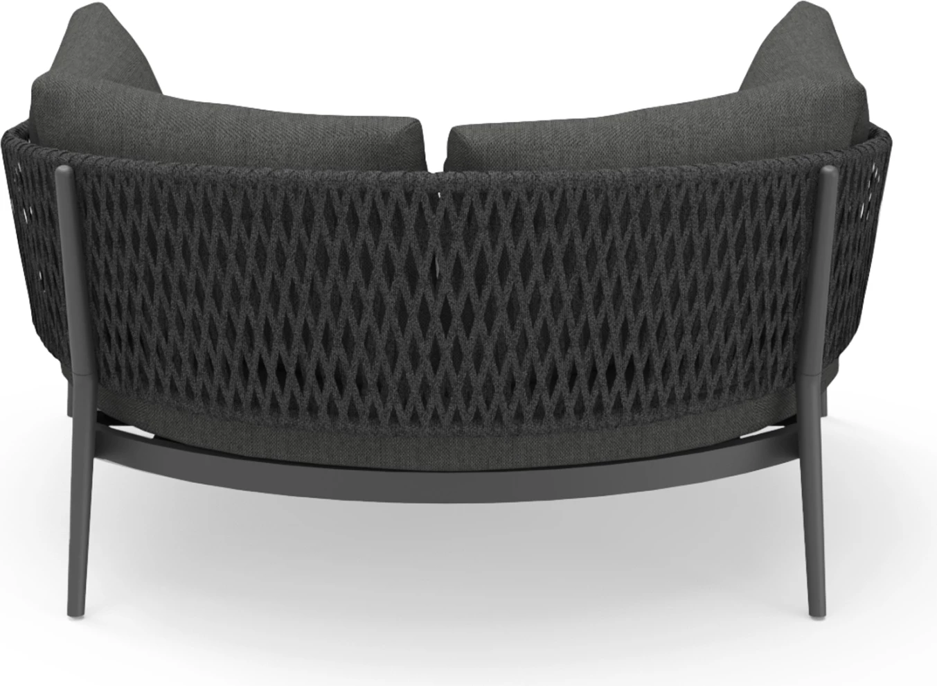 Daybed 2-vendësh CAMELLIA, alumin i zi, litar poliestër, jastëkë OLEFIN, 164x144x70cm