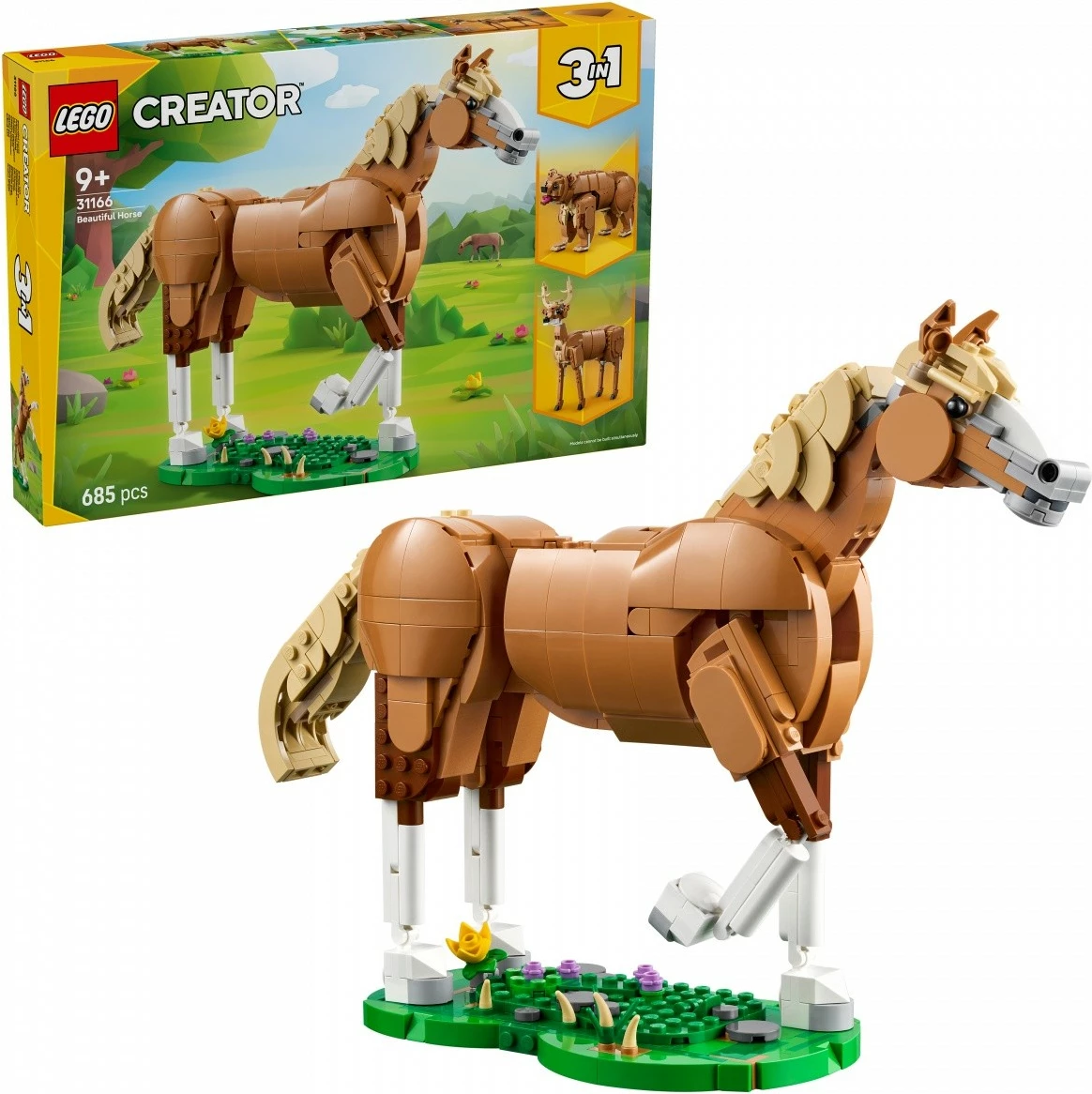 Set LEGO Creator 3-in-1 31166 Beautiful Horse, 685 pjesë