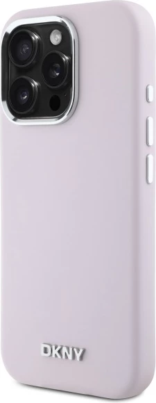 Mbështjellës DKNY Liquid Silicone Small Metal Logo MagSafe për iPhone 16 Pro, Rozë