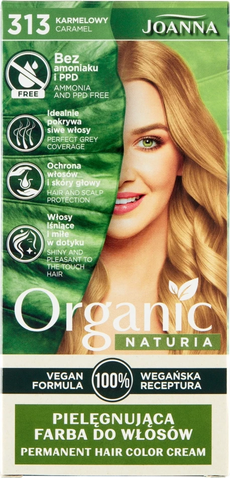 Ngjyrë për flokë për femra Joanna Naturia Organic 313 Karamel, 1 copë