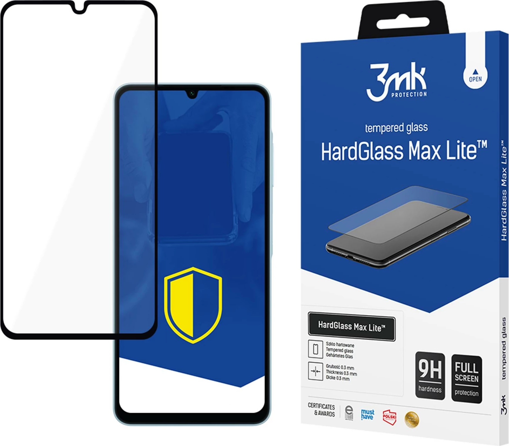 Xham i temperuar 3mk HardGlass Max Lite për Samsung Galaxy A06, Zi