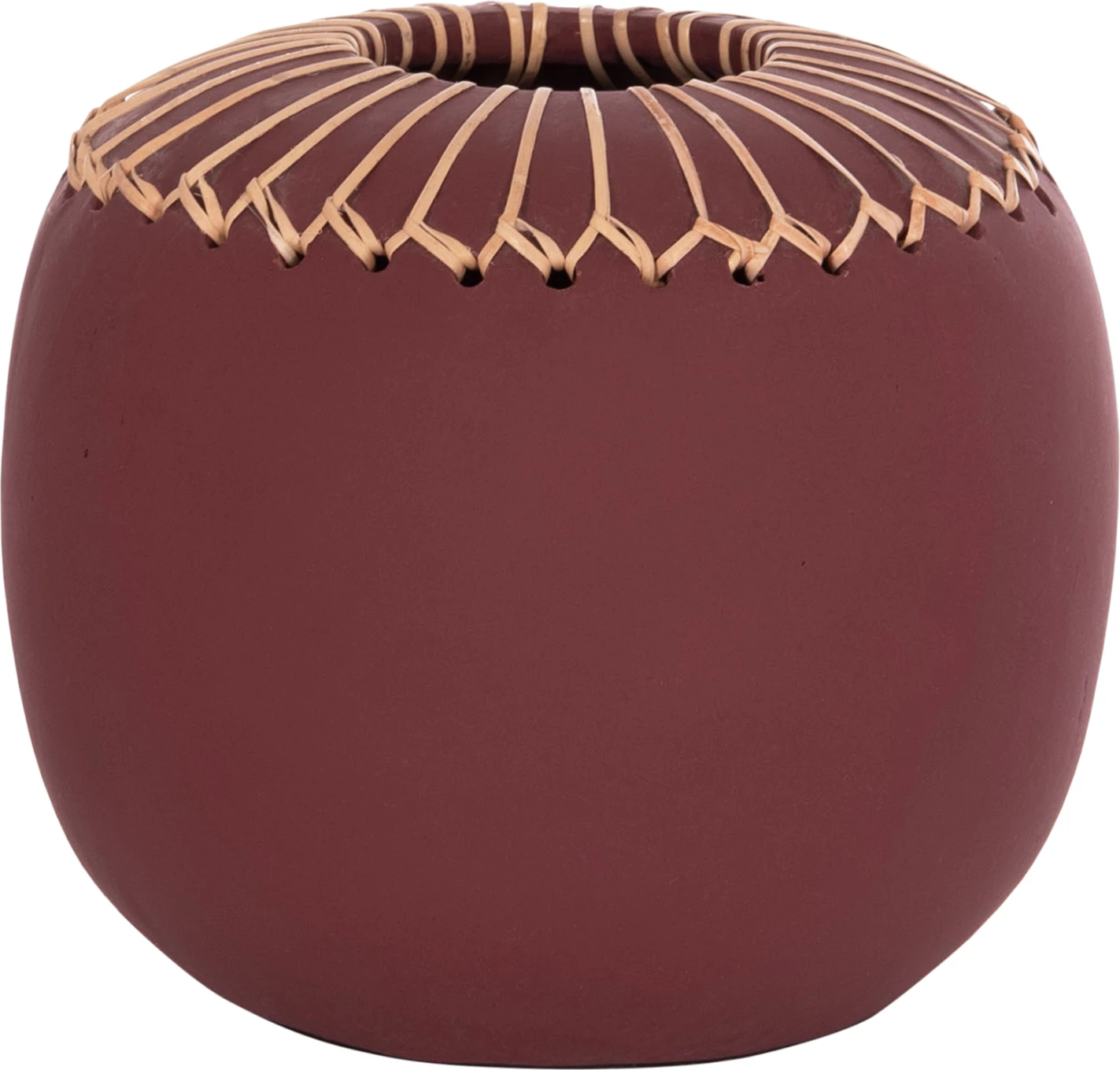 Vazo dekorative tavoline Lennox, terrakotë, e kuqe e errët, FH4675.06L, 22x20cm