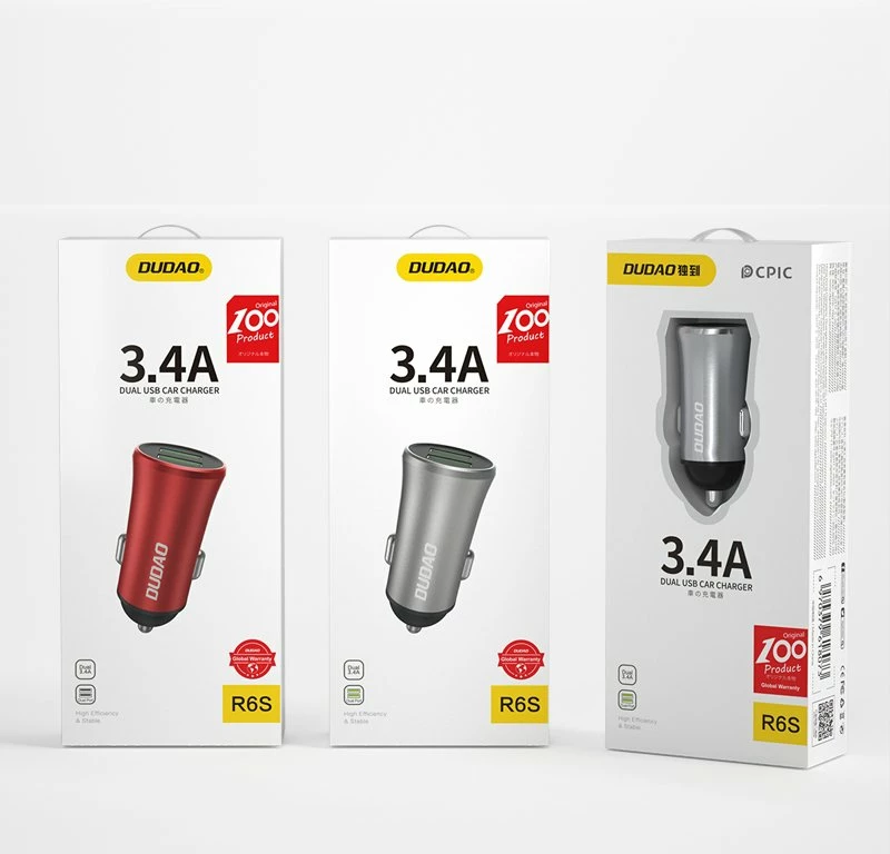 Karikues veture Dudao R6S, 2x USB, 3.4A, argjendtë