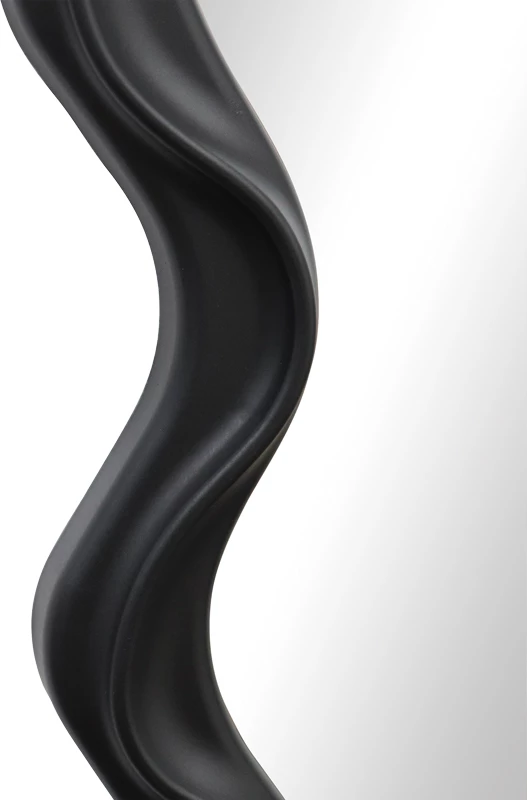 Pasqyrë asimetrike Liquid, kornizë e zezë, 26x2.7x39cm
