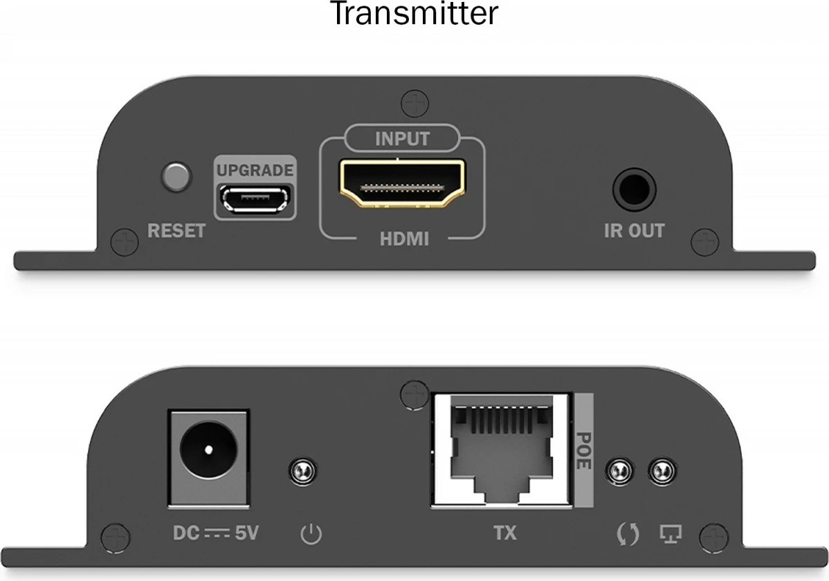 Zgjatës HDMI mbi IP, Digitus DS-55353, 4K/60Hz, PoE, deri 200 m, IR, i zi, set