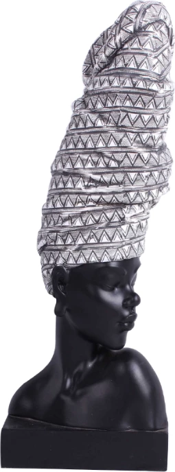 Figurë dekorative DAME 1, polirezine, e zezë-bardhë, 16x14x44 cm