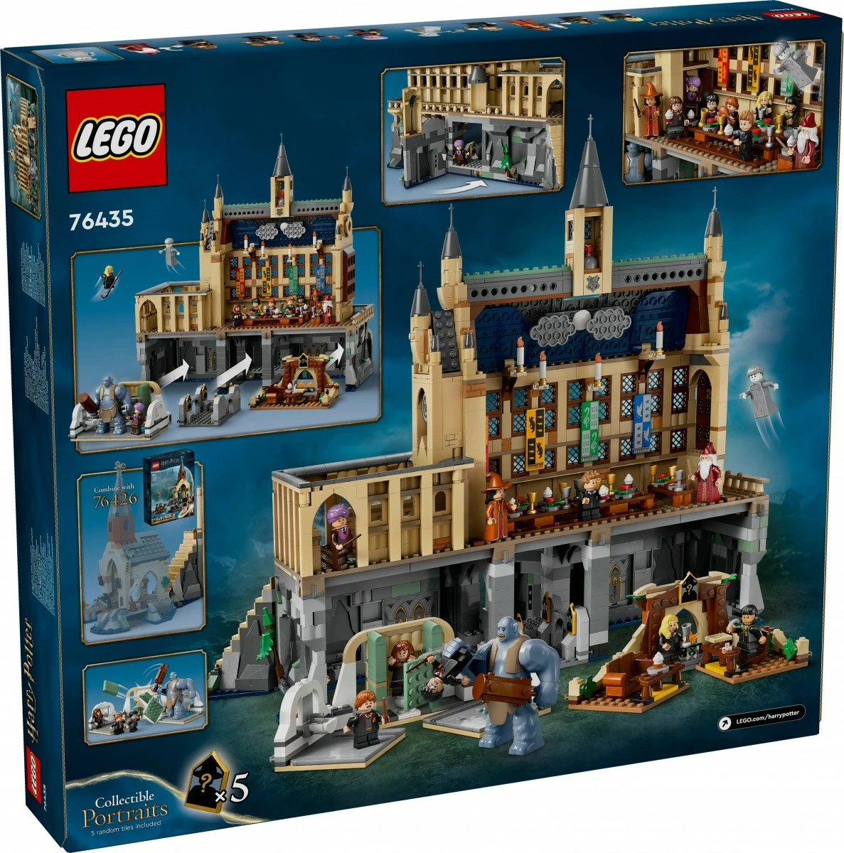 Set ndërtimi LEGO Harry Potter 76435 Hogwarts Castle Great Hall, 1732 pjesë, ekstra i madh