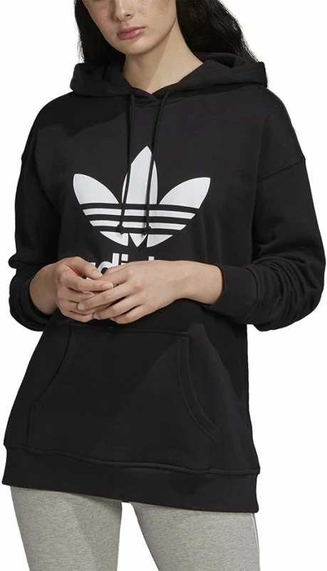 Duks adidas Trefoil Hoodie për Femra, i zi