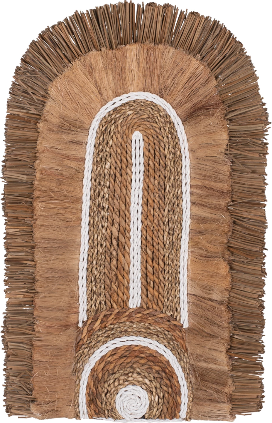 Dekor muri me fibra abaka dhe litar, ngjyrë natyrale, 32x58x8 cm, FH7791