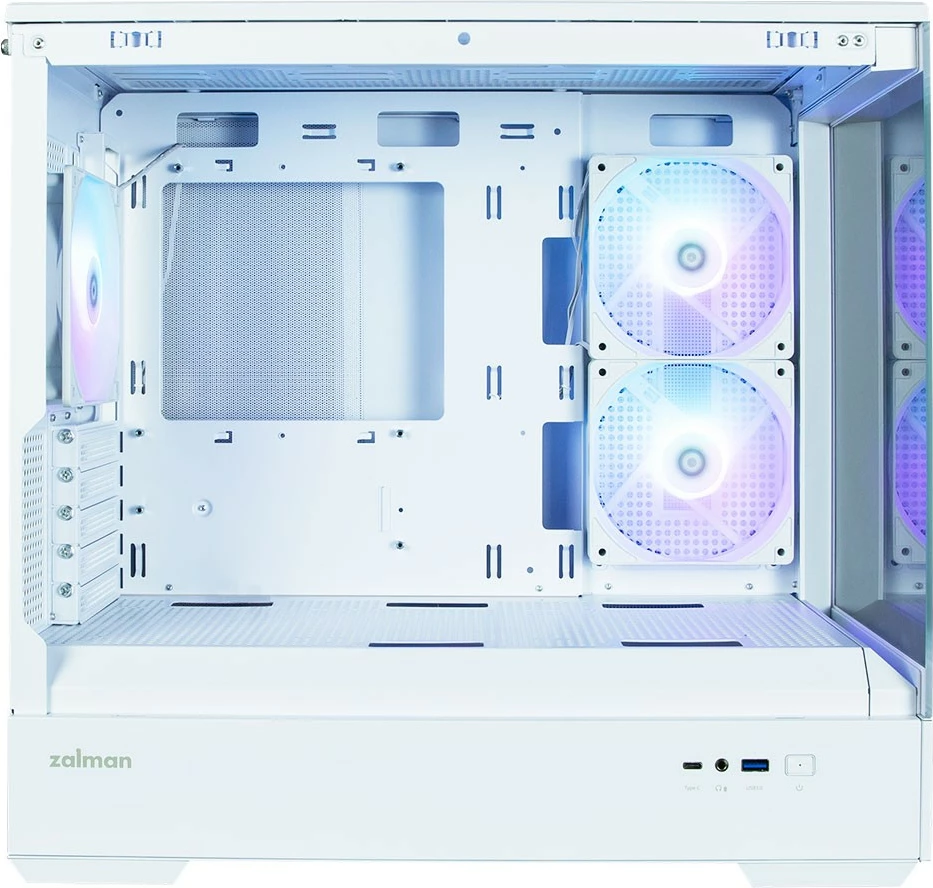 Kasë Zalman P30 White V2, Mini Tower, ARGB, Micro ATX, xham i temperuar, e bardhë