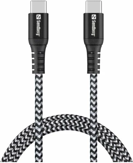 Kabllo karikimi USB-C SANDBERG Survivor 441-38, 1 m, PD 100 W, e zezë/gri