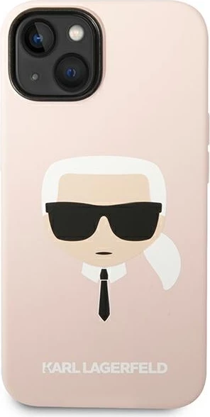 Mbështjellës Karl Lagerfeld KLHMP14MSLKHLP për iPhone 14 Plus 6.7", silikon, rozë e hapur, MagSafe