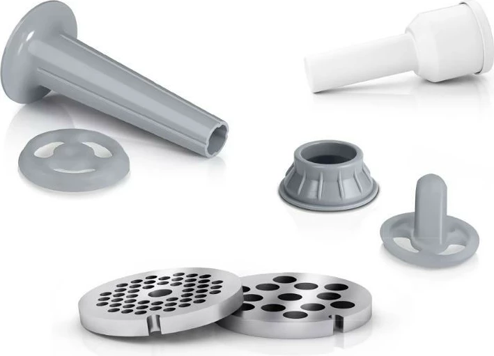 Grirëse mishi Bosch MFW2520W 350W 1.7 kg/min, set me sita 3.8/8 mm + shtojcë salsiçe + shtojcë kebbe, e bardhë