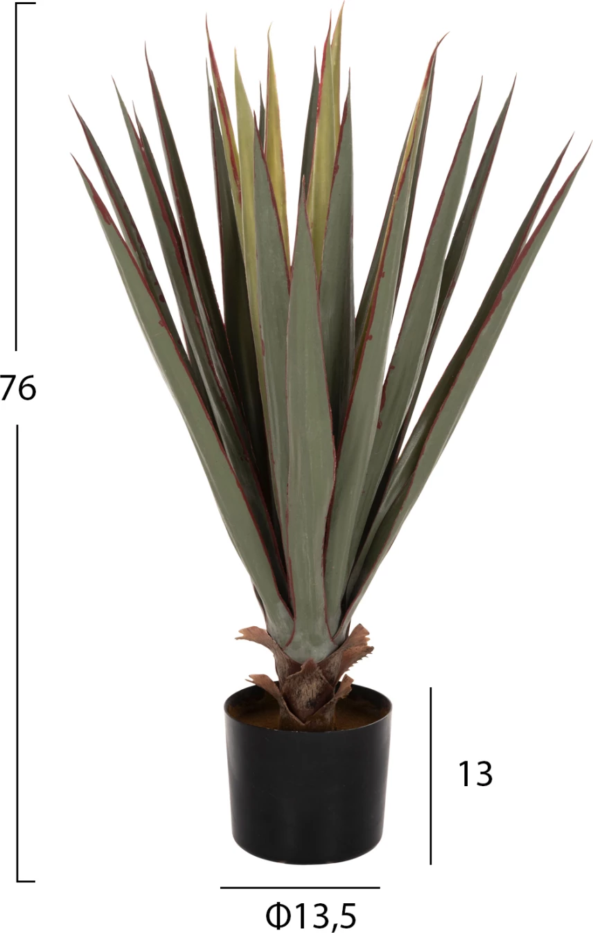Bimë sintetike dekorative në vazo, FH7985, Sisal Agave, Φ13,5x13-76H cm