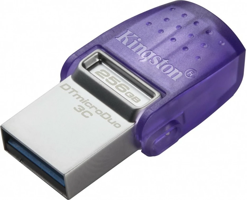 Pendrive Kingston DataTraveler MicroDuo 3C, 256GB, USB-A/USB-C, Gri/Vjollcë
