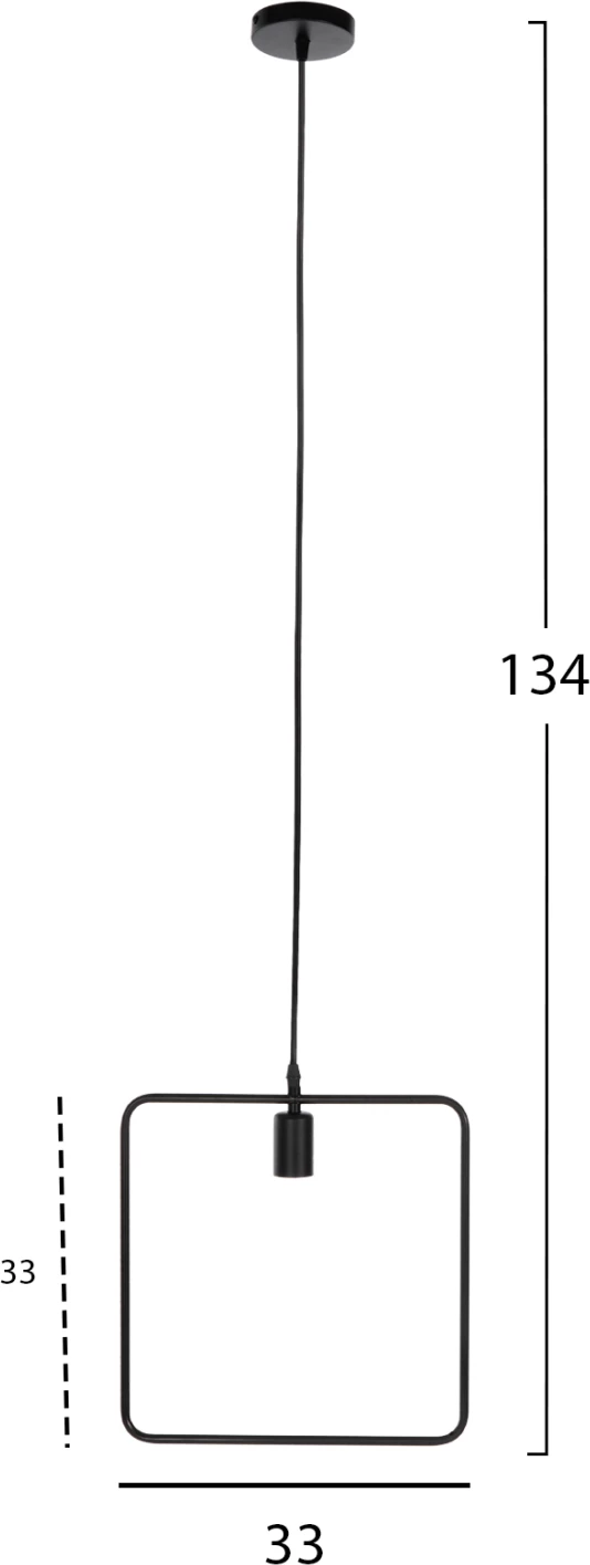 Llambë varëse tavani, metal i zi, FH4095, 33x33x134H cm