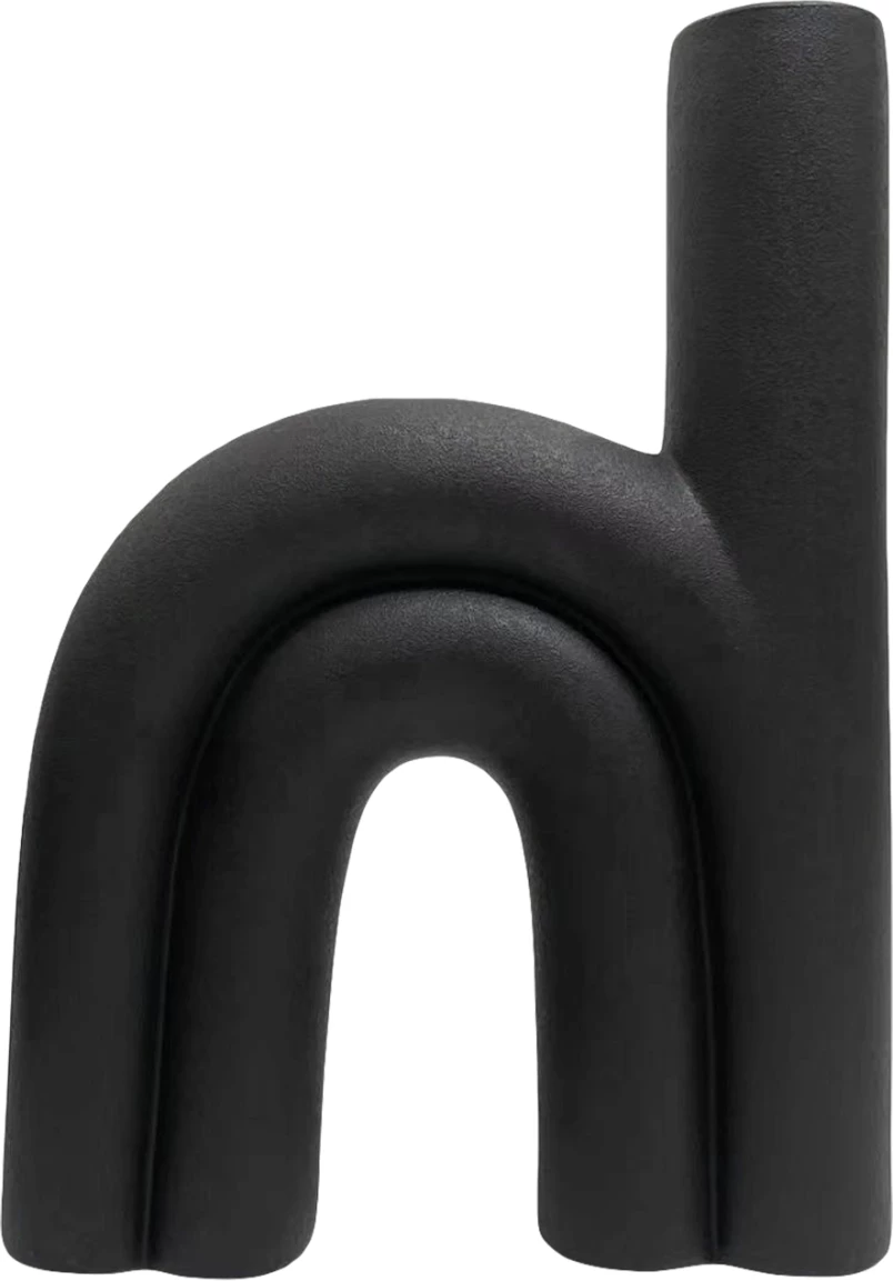 Dekor tavoline prej qeramike ARCON FH4638.02, ngjyrë e zezë mat, 25x6x35 cm