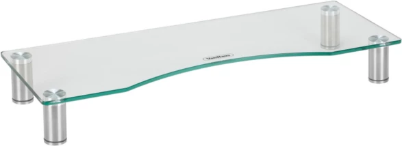 Mbajtës monitori VonHaus Glass Monitor Stand L 580x210mm, xham i temperuar 5mm, lartësi e rregullueshme 75-90mm, kapacitet 20kg, transparent
