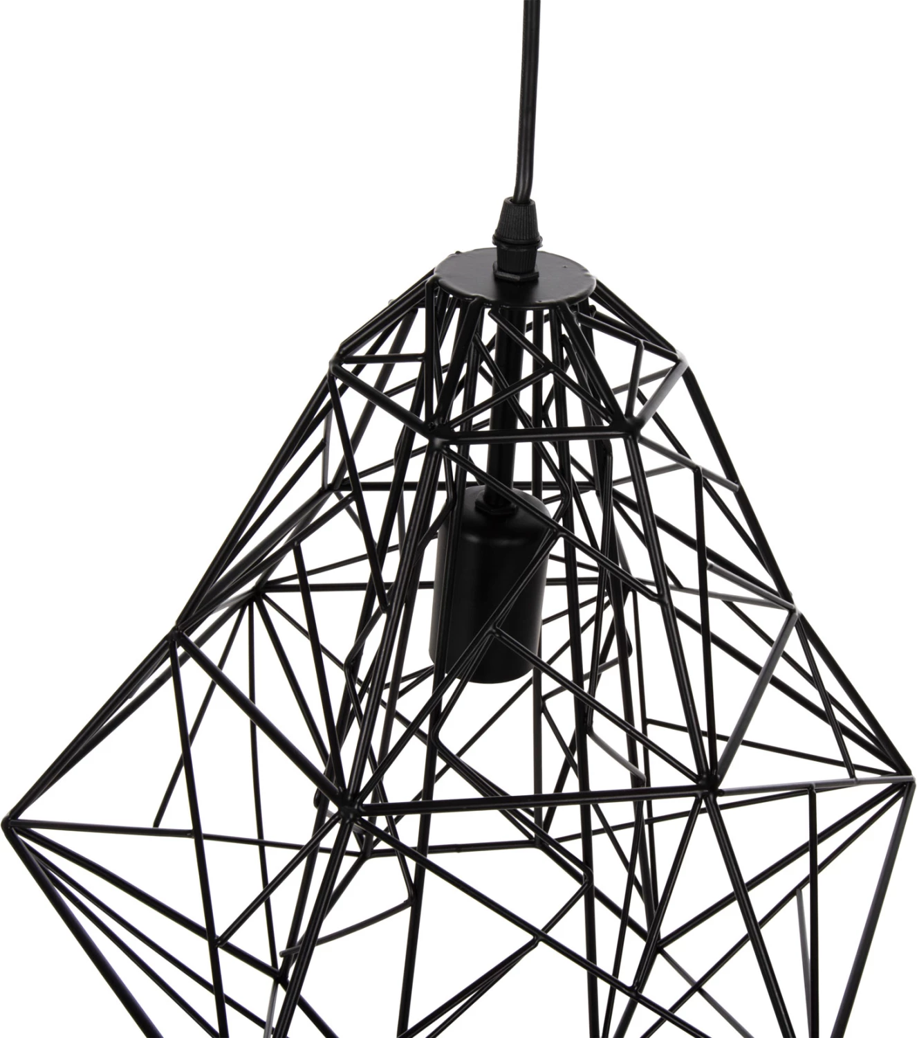 Llambë varëse tavani, kapak rrjetë metali e zezë, FH4067, 36x30x130H cm