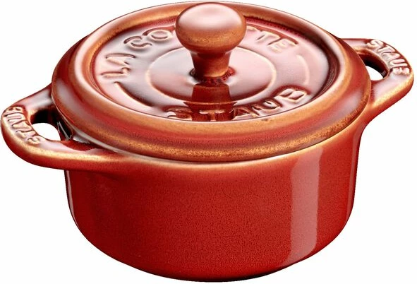 Mini Cocotte 10 cm, e rrumbullakët, bakër antik, qeramikë