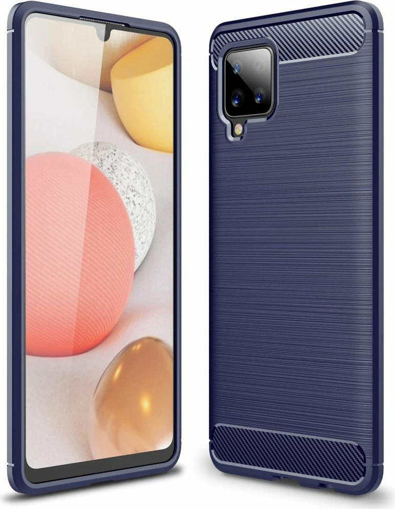 Mbështjellës Hurtel Carbon Case për Samsung Galaxy A42 5G, TPU, Blu