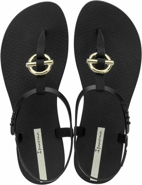 Sandale flip-flop për femra Ipanema, të zeza me të arta