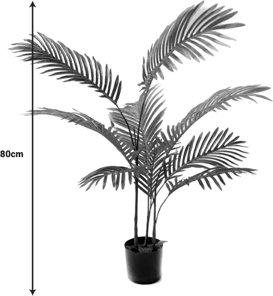 Bimë dekorative Areca në vazo, ngjyrë e gjelbër, H80cm