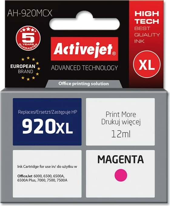 Ngjyrë zëvendësuese Activejet AH-920MCX për printer HP, 12ml, e vjollcë