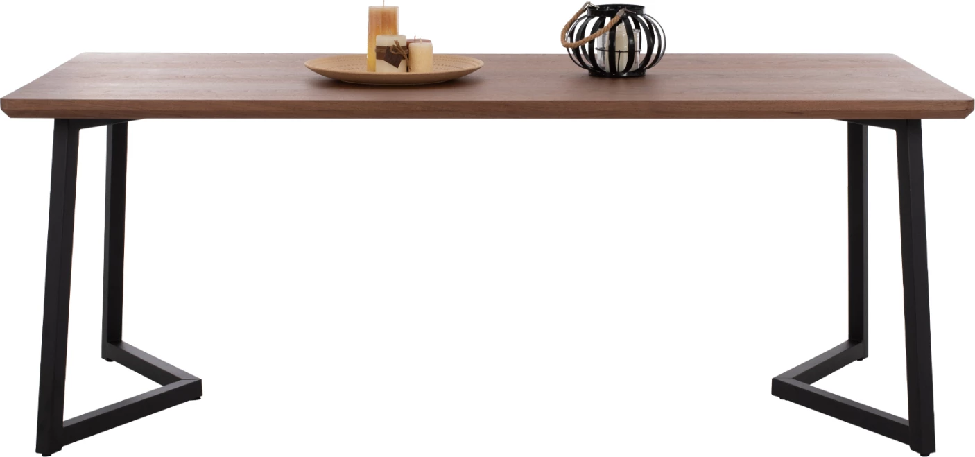 Tavolinë ngrënie JAY FH9304.02 MDF sipërfaqe ngjyrë arre këmbë metali 200x100x75H