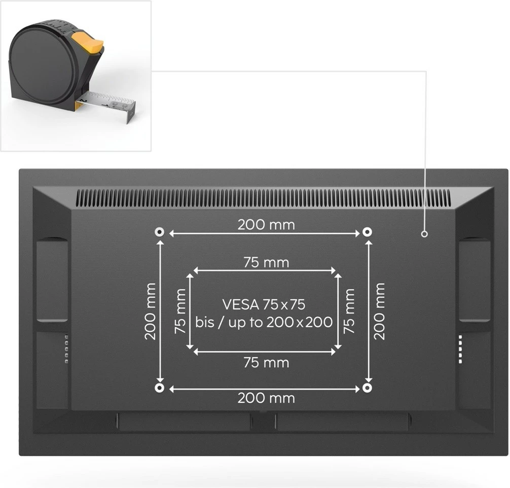 Mbajtëse muri për TV Hama 220822, Fullmotion, VESA 200x200, 19-48", e zezë