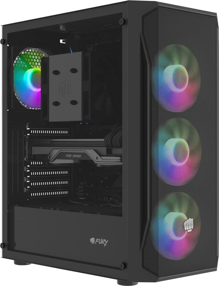 Kasë FURY Shobo SH4F RGB Midi Tower, E zezë