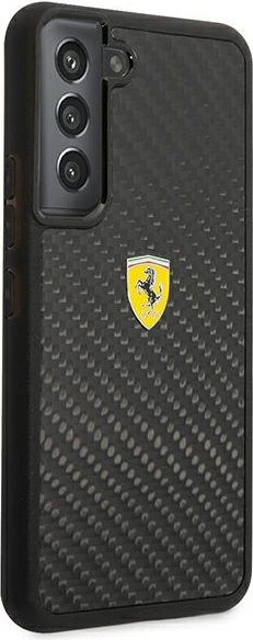 Mbështjellës Ferrari On Track, për Samsung Galaxy S22+, fibra karboni, i zi