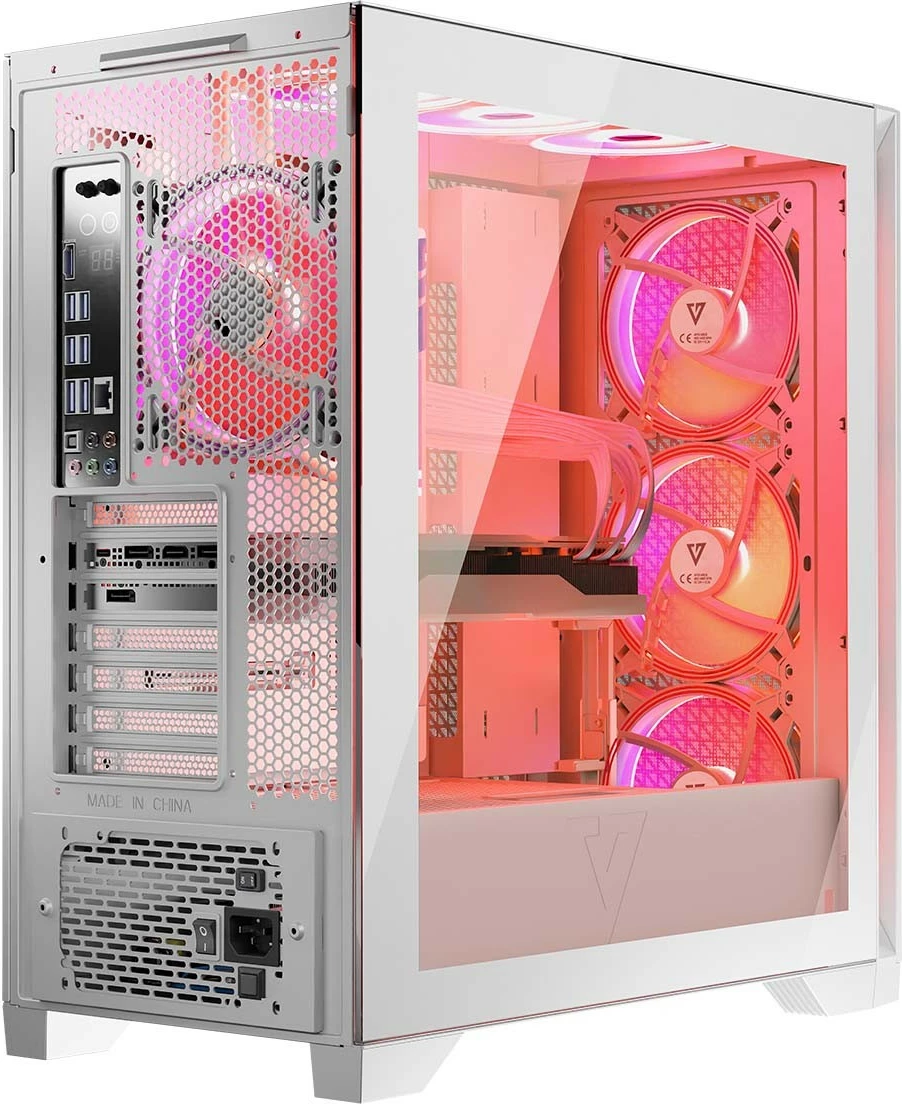 Kasë MODECOM Volcano Expanse T Apex ARGB AT-EXPANSE-TG-20-000000-0002, midi tower, 4x140mm ARGB, xhami i kalitur, USB-C, ATX/mATX/ITX, e bardhë