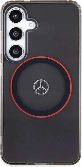 Mbështjellës Mercedes Double Layer W Red MagSafe për Samsung Galaxy S24, i zi