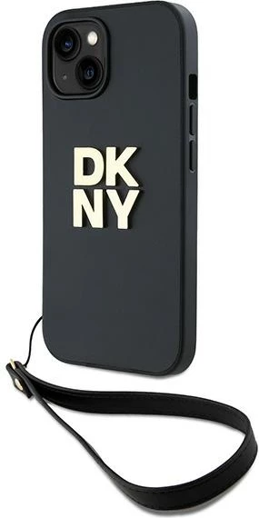 Mbështjellës DKNY Wrist Strap Stock Logo për iPhone 15/14/13, i zi