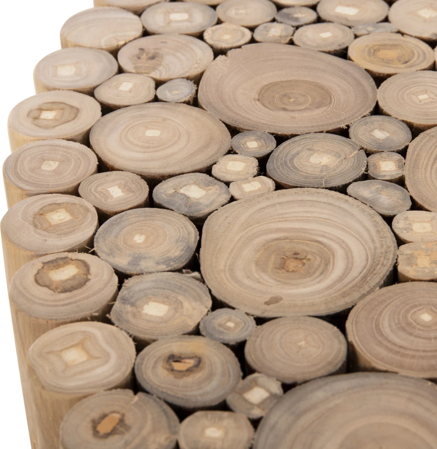 Tavolinë kafeje e rrumbullakët COOTER FH9863 degë TEAK - NATYRALE Φ80x50Hcm