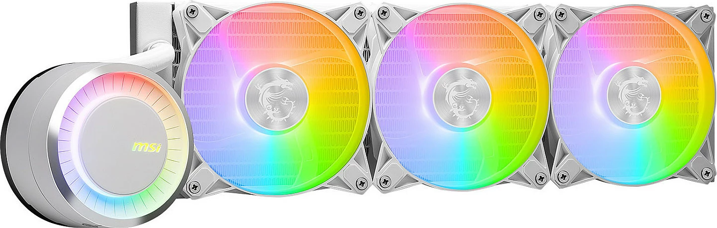 Ftohës me lëng MSI MAG Coreliquid E360, 3 ventilatorë 12cm, RGB, i bardhë