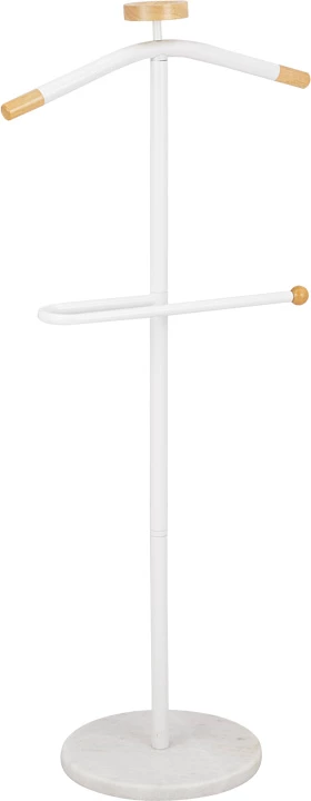 Stendë për pallto Jolma, metal-dru, ngjyrë e bardhë, 30x111cm