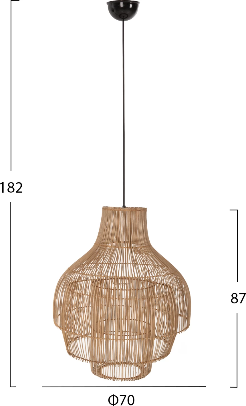 Llambë tavani varëse, ratan natyral, 3 forma, FH7857