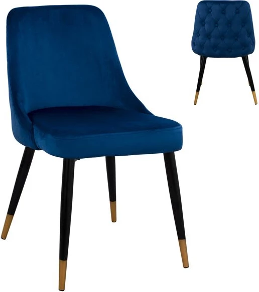 Karrige Serentiy FH8527.08 prej kadifeje blu me kornizë metalike 51x58x83 cm, set prej 2 copë