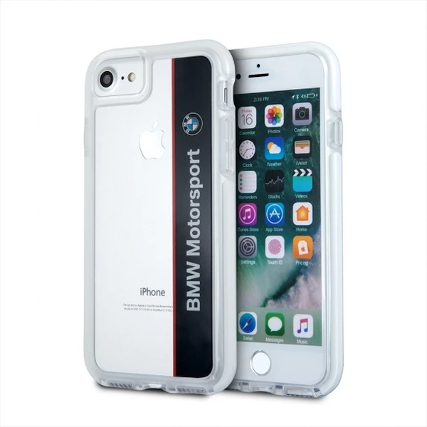 Mbështjellës BMW BMHCP7SPVNA për iPhone 7/8/SE 2020/SE 2022, transparent navy, shockproof