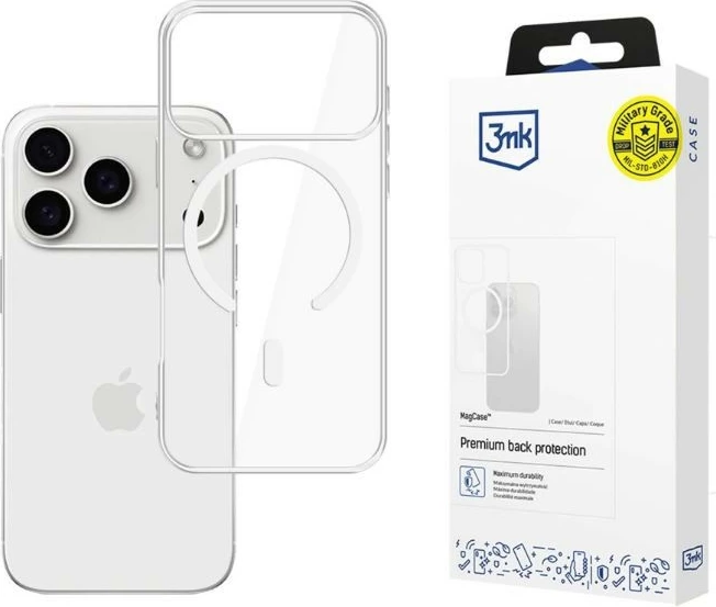 Mbështjellës 3MK Armor MagCase për iPhone 17 Pro Max, Transparent