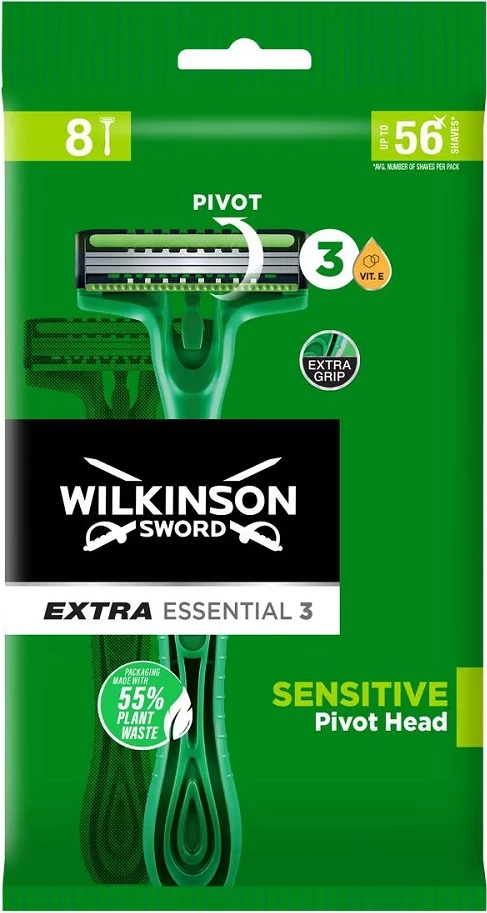 Rroje për meshkuj Wilkinson Extra Essential 3 Sensitive, 8 copë