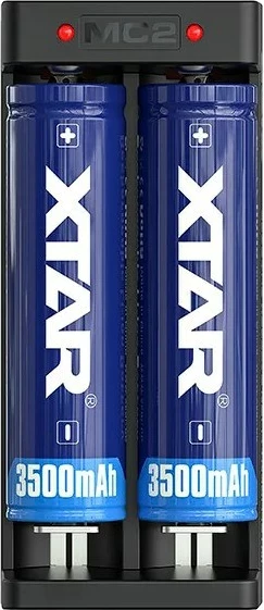 Karikues baterish XTAR MC2C, Li-ion 18650, 2 vende, USB-C, Zi