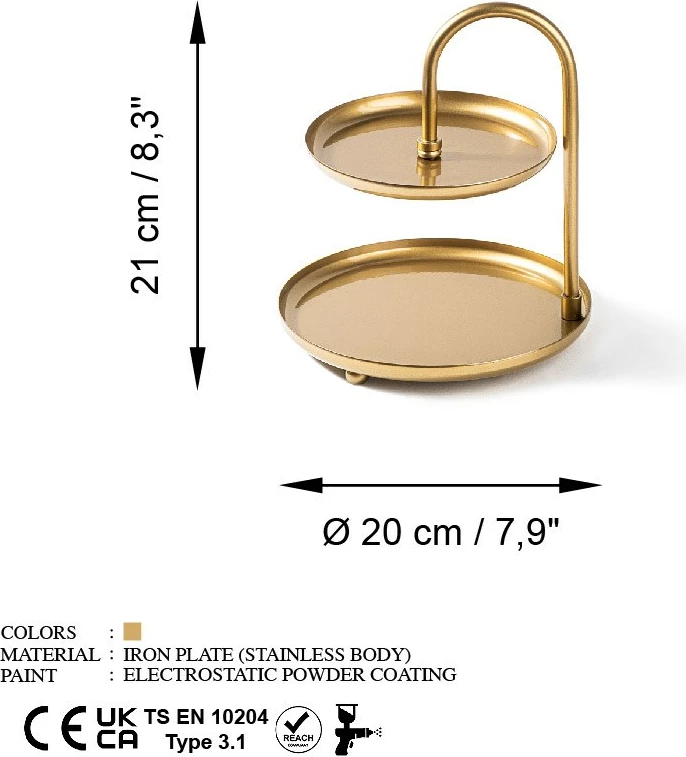 Aksesor dekorativ metalik, dizajn Aberto, Kormen-B, ngjyrë ari
