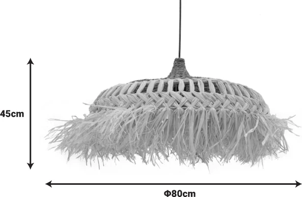 Llambë tavani prej sisali Borobe Inart, ngjyrë natyrale, D80x45cm